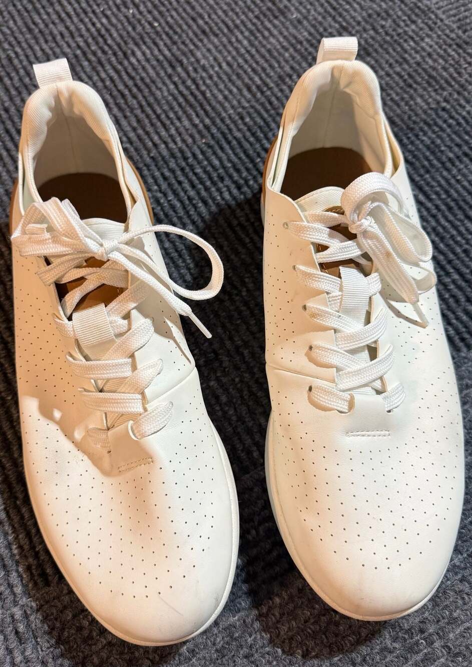 Steve Madden P-Razer White Perforated Sneakers Size 9.5M